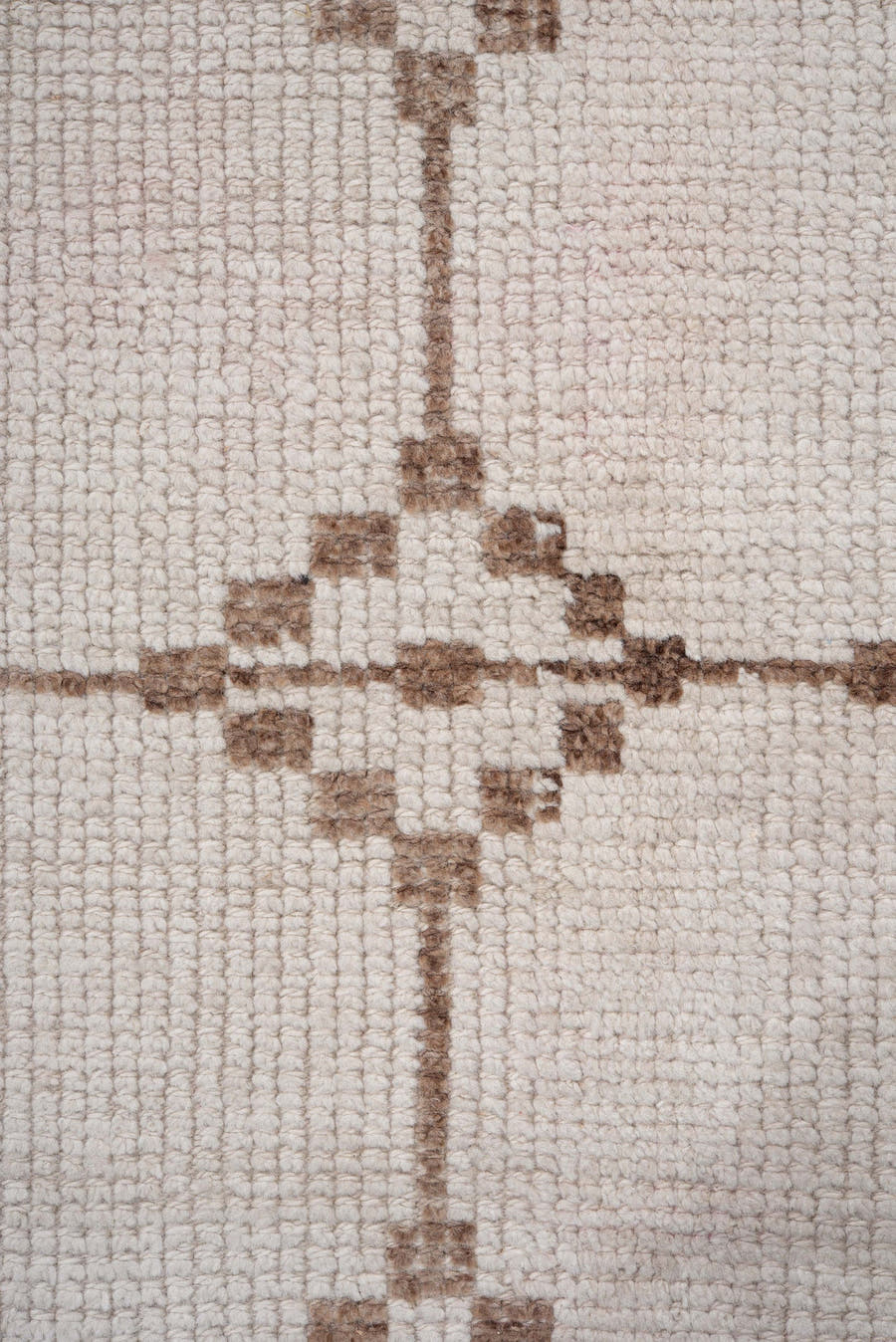 3' x 11' one-of-a-kind handmade vintage Kars runner rug. Color palette: ivory, taupe, brown, camel, beige, gray