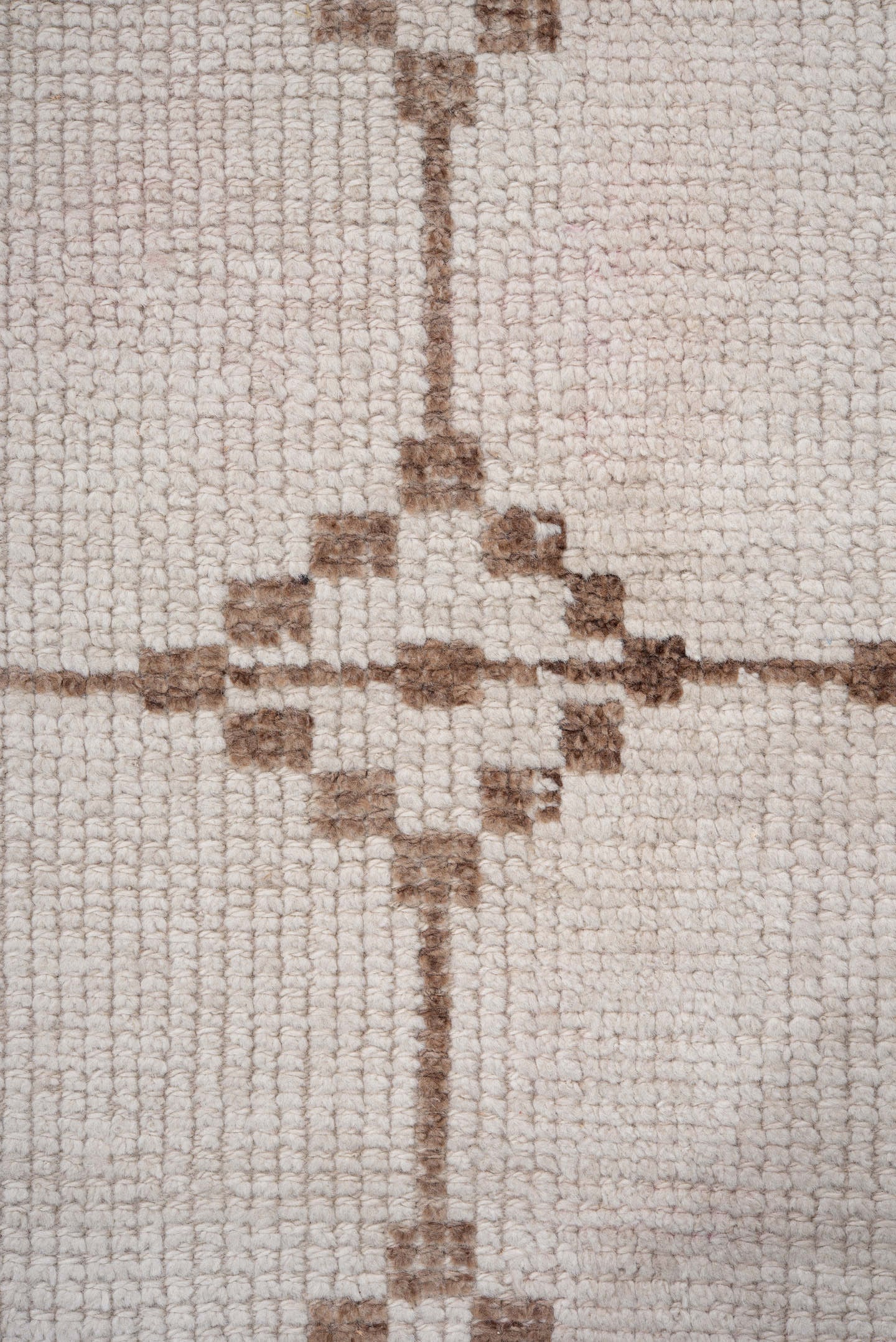 3' x 11' one-of-a-kind handmade vintage Kars runner rug. Color palette: ivory, taupe, brown, camel, beige, gray