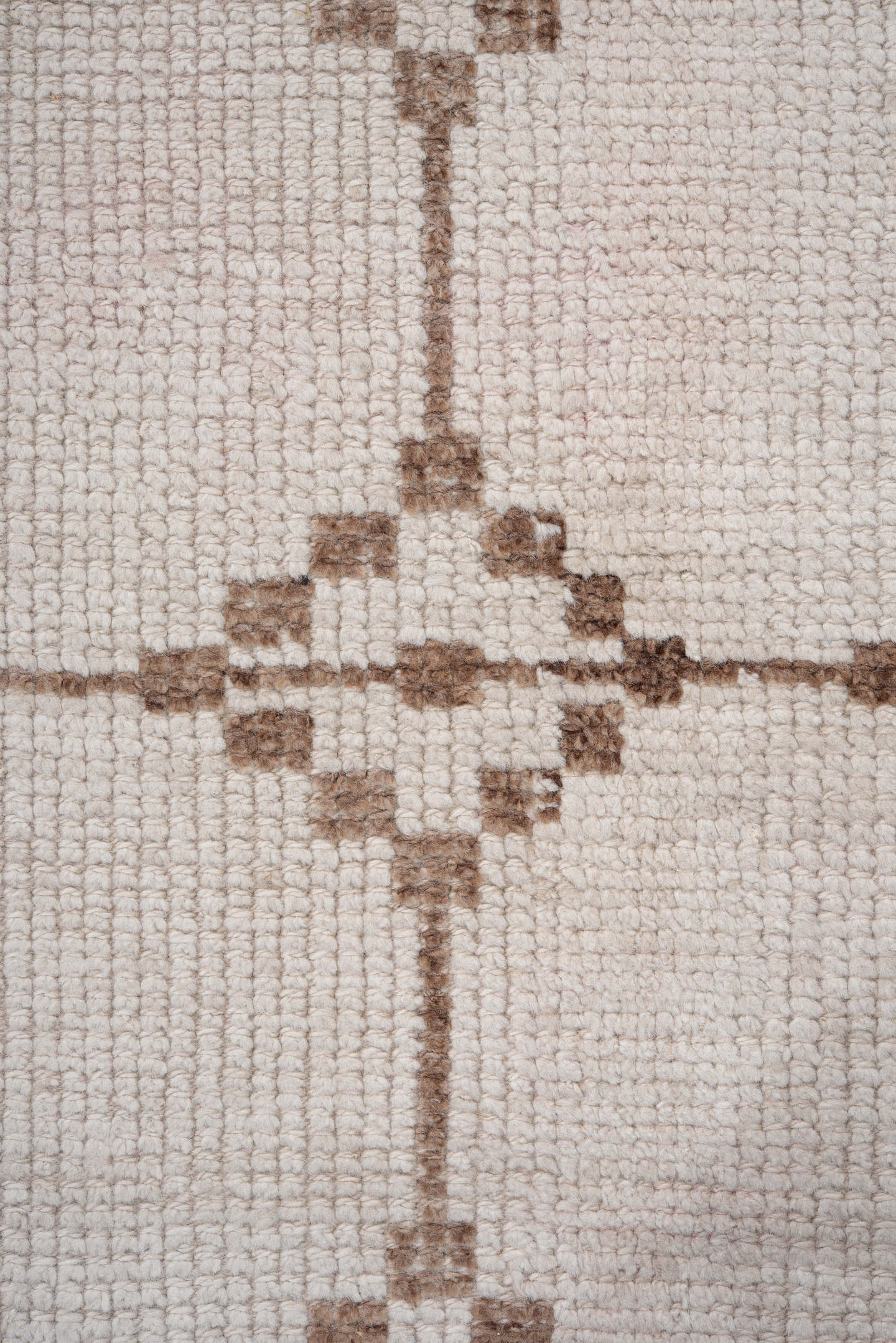 3' x 11' one-of-a-kind handmade vintage Kars runner rug. Color palette: ivory, taupe, brown, camel, beige, gray