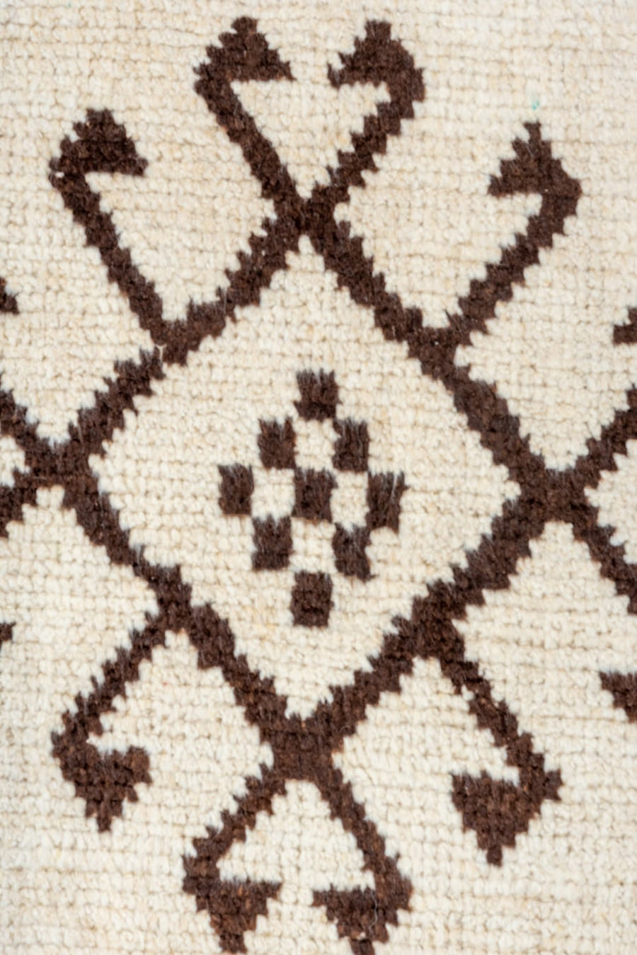3' x 10' one-of-a-kind handmade vintage Kars runner rug. Color palette: ivory, brown, camel, beige