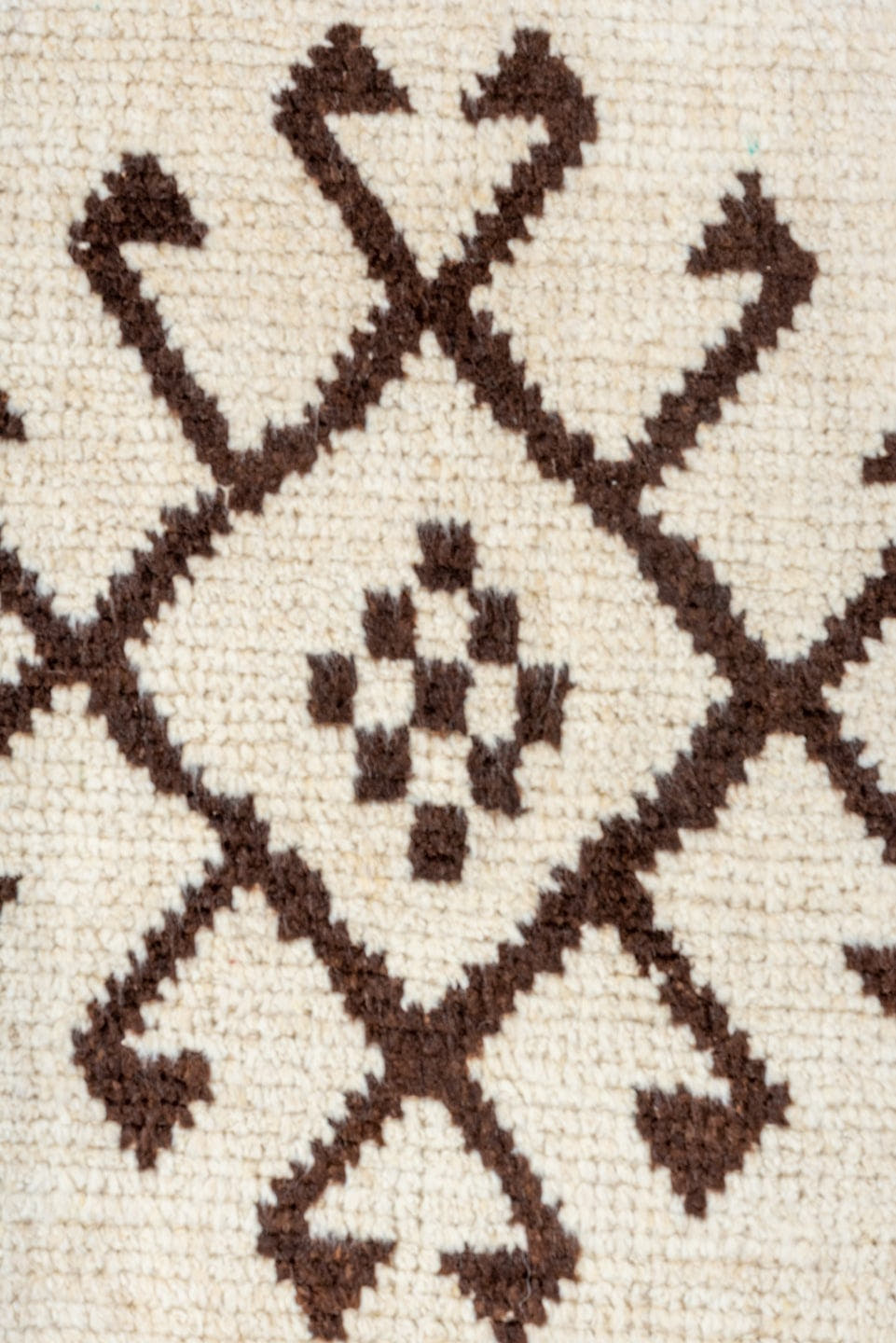 3' x 10' one-of-a-kind handmade vintage Kars runner rug. Color palette: ivory, brown, camel, beige