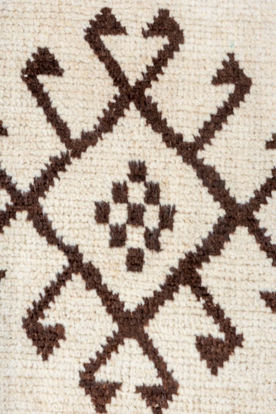 3' x 10' one-of-a-kind handmade vintage Kars runner rug. Color palette: ivory, brown, camel, beige