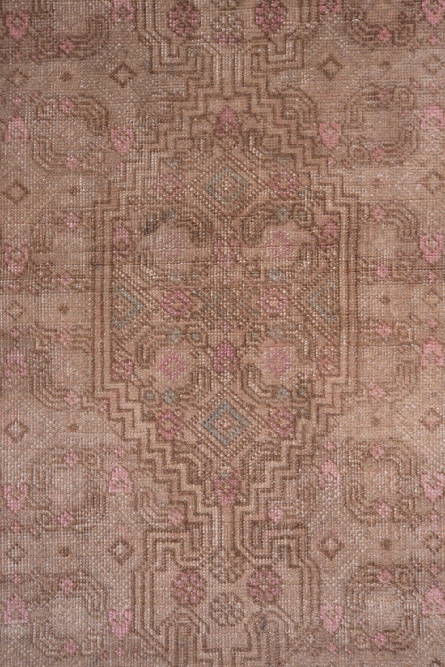2' x 7' one-of-a-kind handmade antique Sarab runner rug. Color palette: taupe, dusty rose, beige, camel, ivory, soft brown