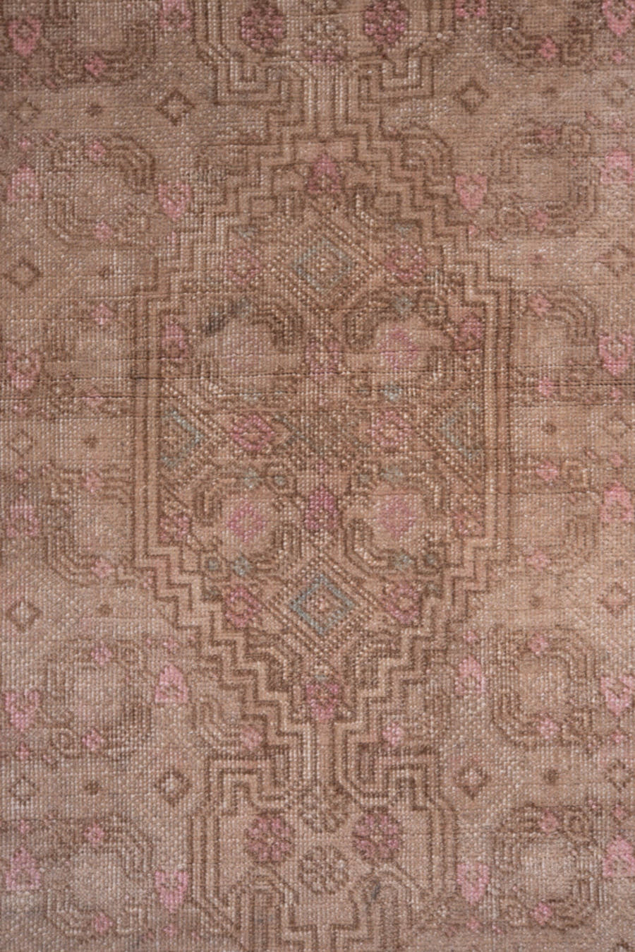 2' x 7' one-of-a-kind handmade antique Sarab runner rug. Color palette: taupe, dusty rose, beige, camel, ivory, soft brown