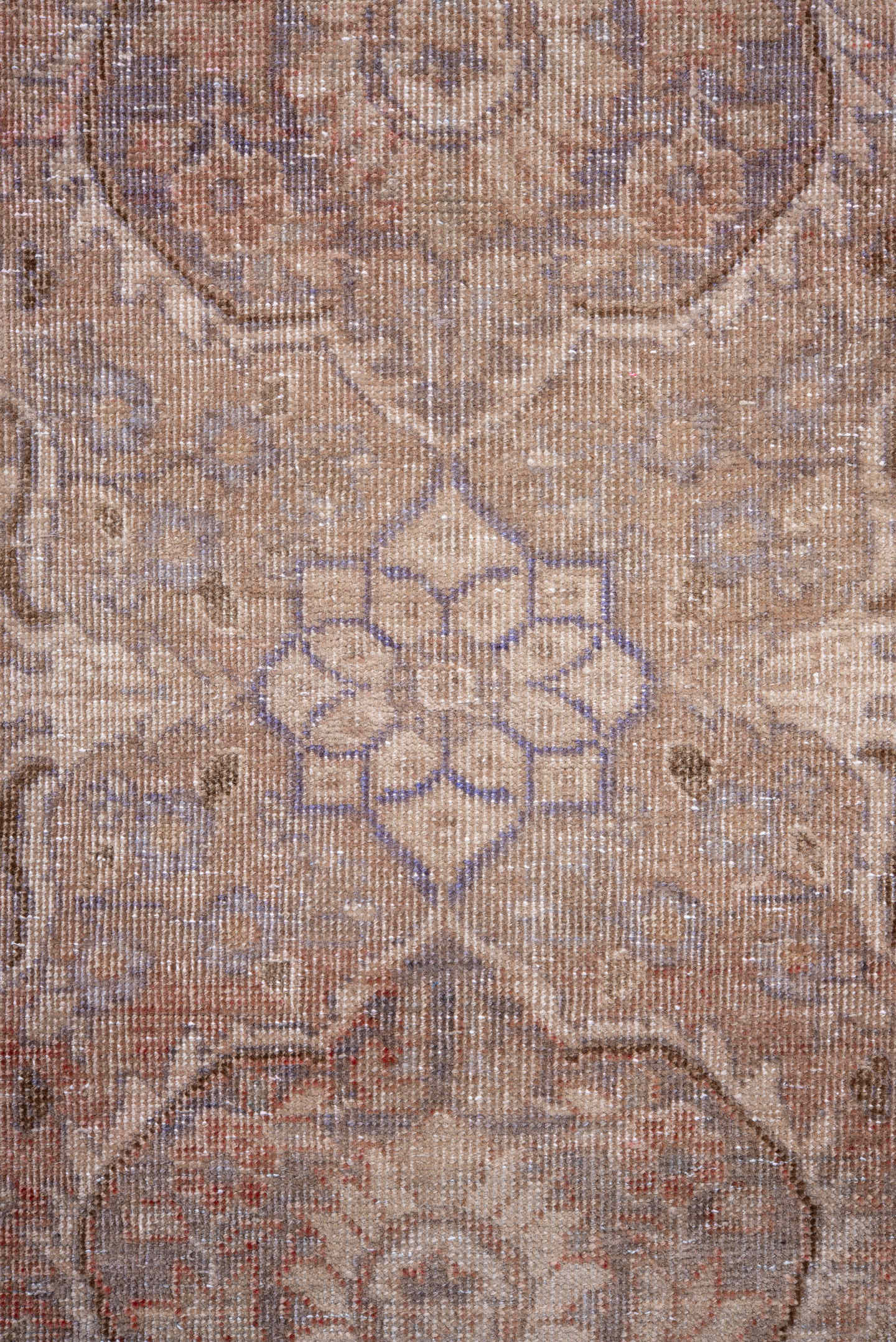 3' x 12' one-of-a-kind handmade antique Sarab runner rug. Color palette: taupe, rose, ivory, slate, dusty blue, beige, gray