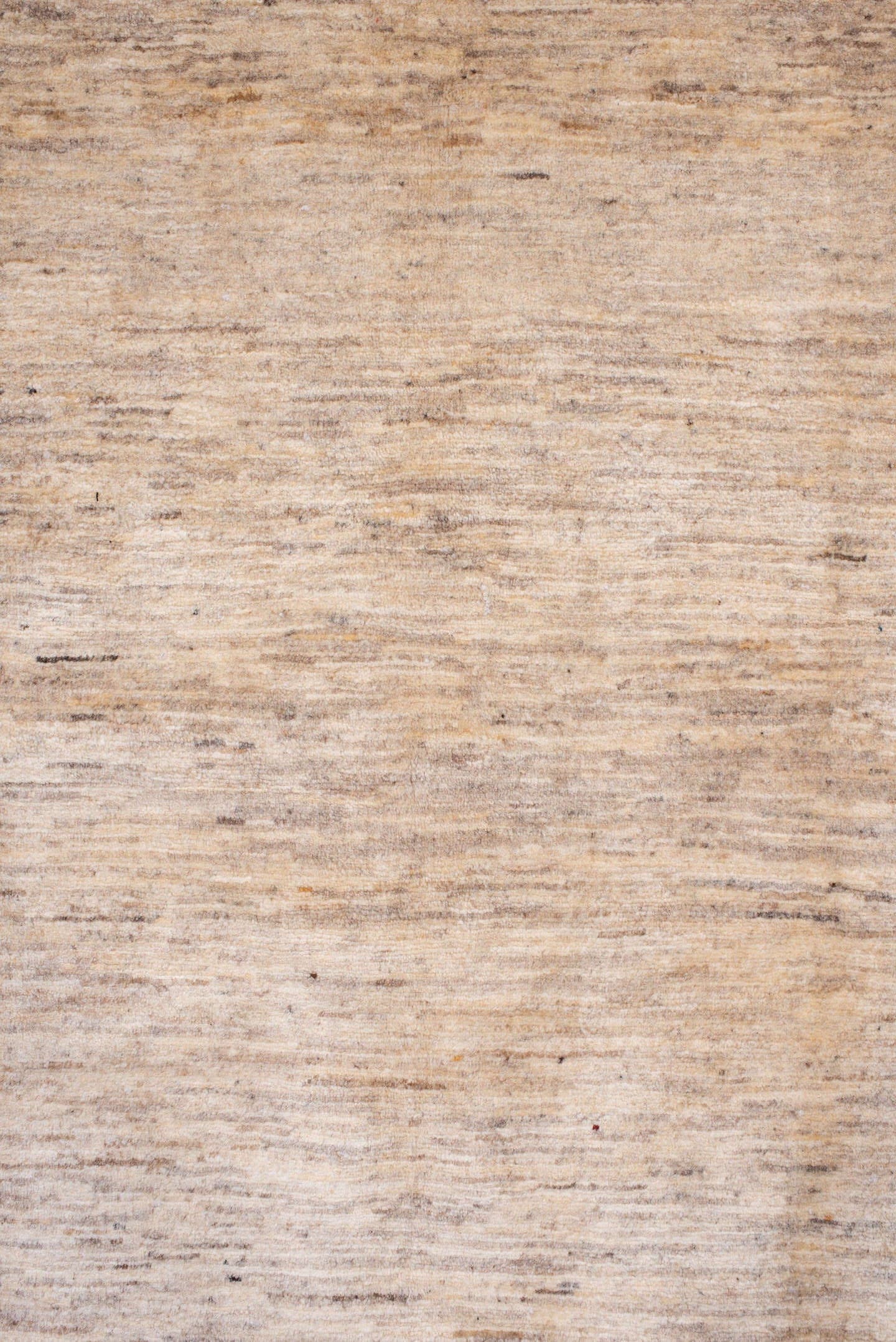 7' x 9' one-of-a-kind handmade vintage Gabbe rug. Color palette: ivory, taupe, brown, indigo, burgundy, gold, camel, beige
