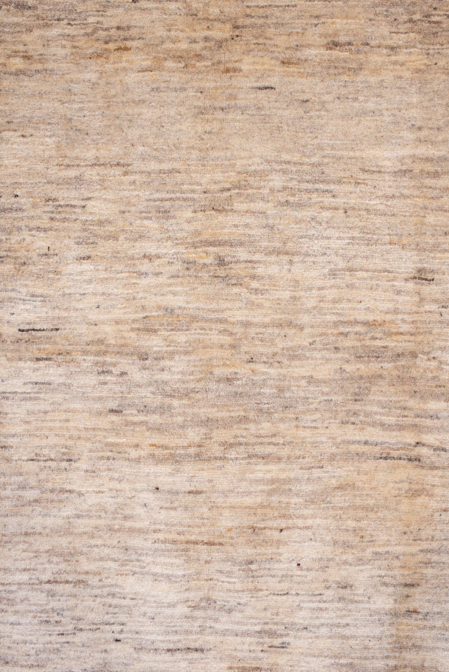 7' x 9' one-of-a-kind handmade vintage Gabbe rug. Color palette: ivory, taupe, brown, indigo, burgundy, gold, camel, beige