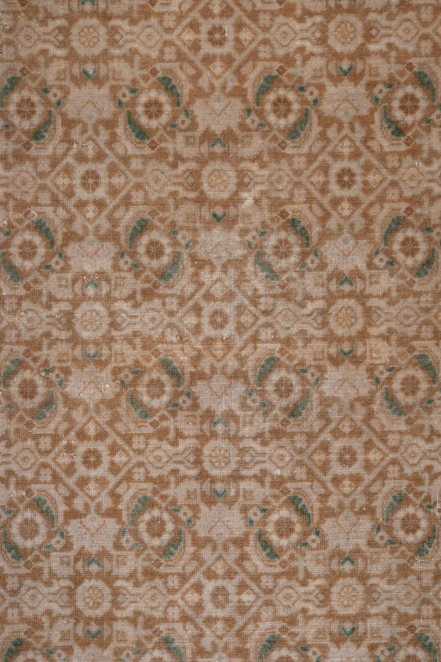 8' x 11' one-of-a-kind handmade antique Bidjar large size rug. Color palette: camel, taupe, ivory, sage, beige, sand, gray