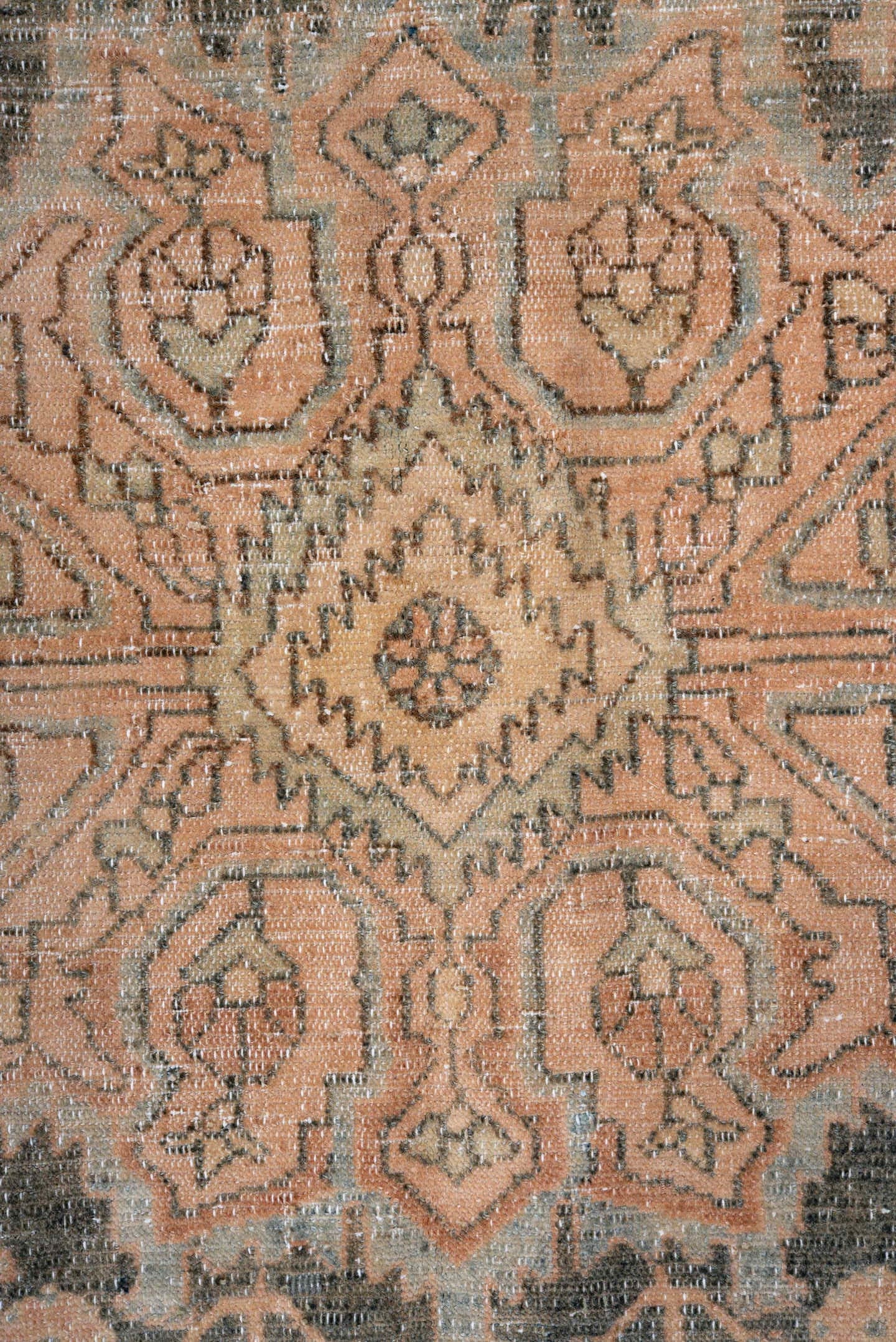 5' x 10' one-of-a-kind handmade vintage Malayer medium size rug. Color palette: blush, charcoal, ivory, sky_blue, taupe