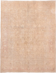 9' x 12' one-of-a-kind handmade antique Tabriz large size rug. Color palette: ivory, blush, taupe, sand, beige, pale rose