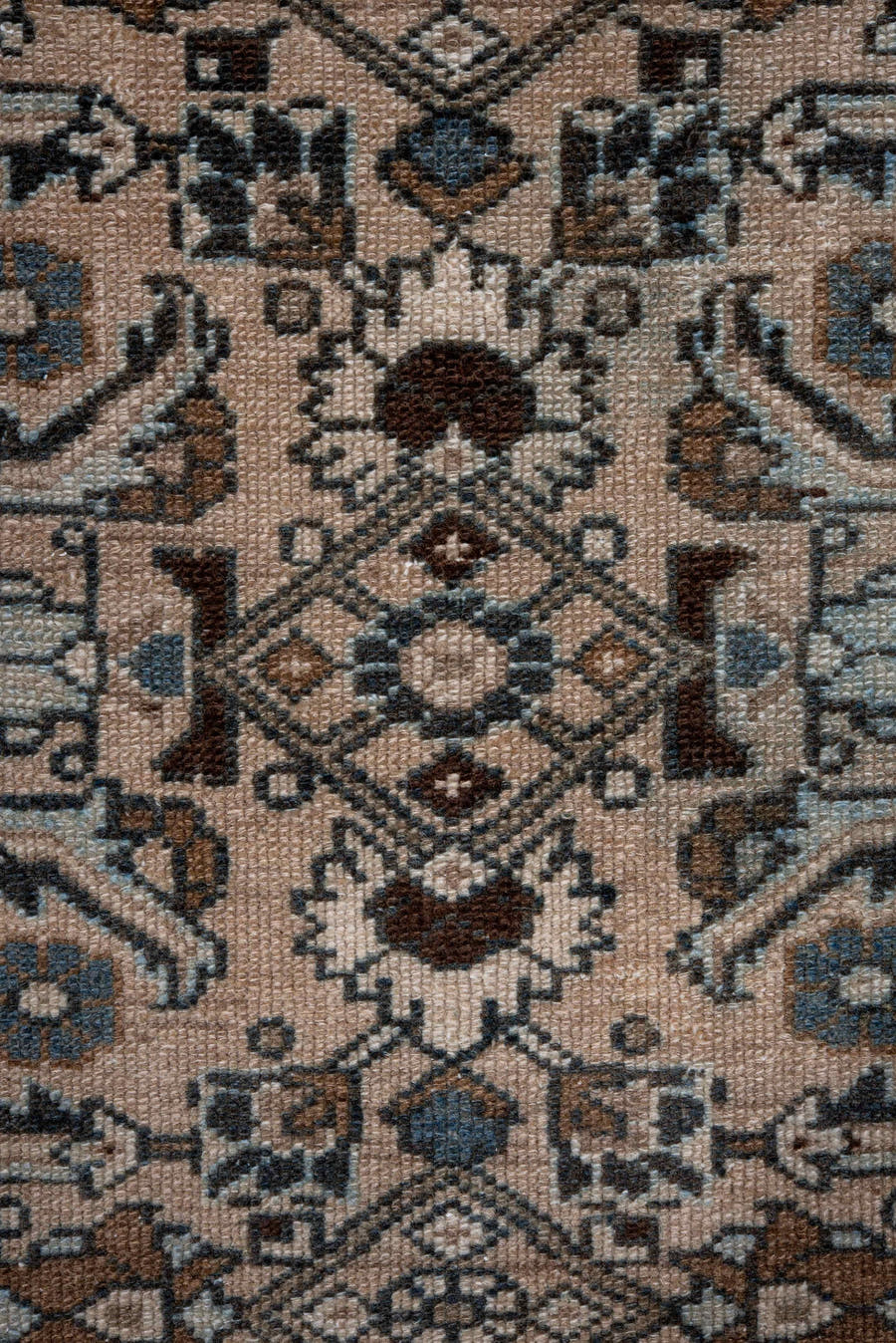 2' x 11' one-of-a-kind handmade antique Hamadan runner rug. Color palette: ivory, brown, sky_blue, camel, taupe, slate