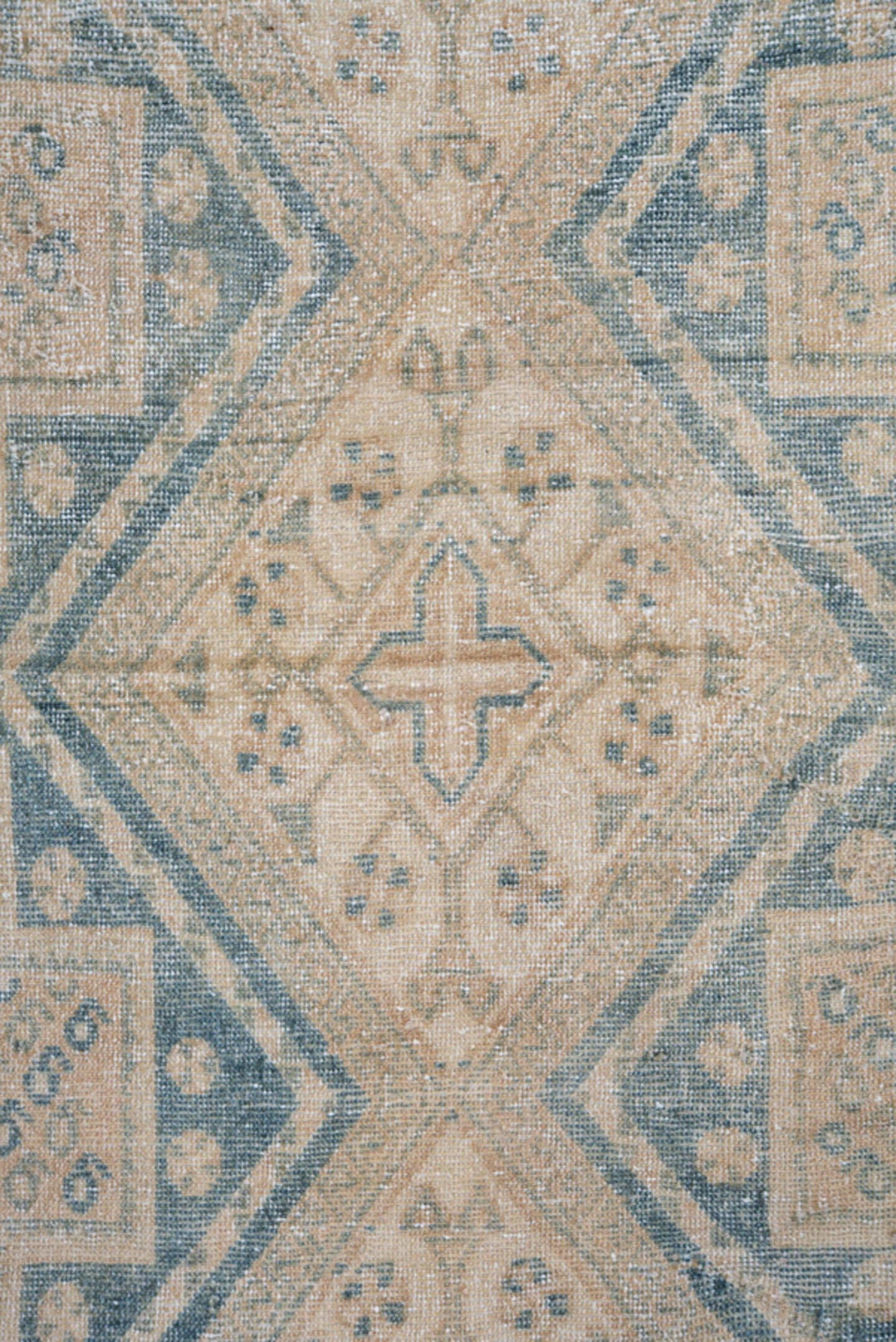 4' x 6' one-of-a-kind handmade antique Afshar small size rug. Color palette: ivory, pale blue, sand, beige, taupe