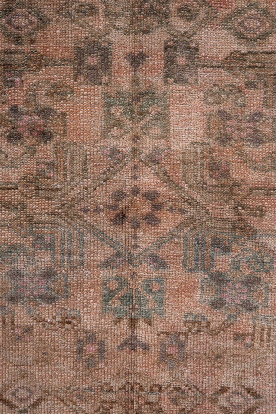 4' x 6' one-of-a-kind handmade antique Malayer small size rug. Color palette: blush, taupe, brown, charcoal, ivory, rose