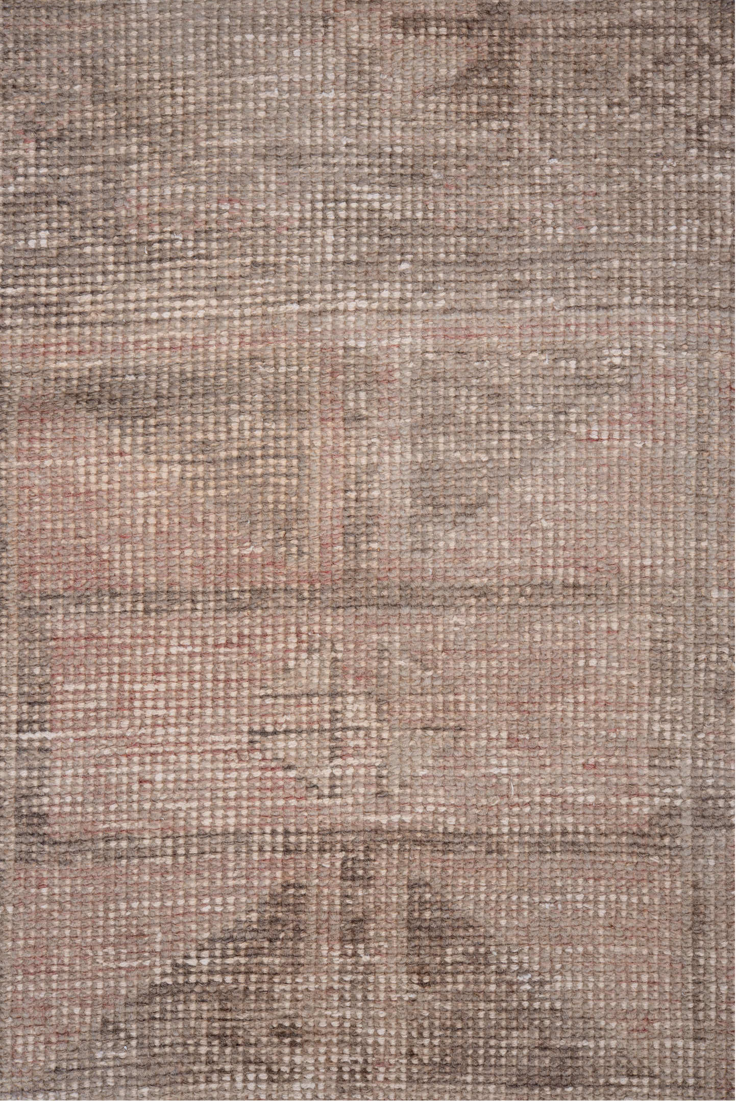 3' x 12' one-of-a-kind handmade vintage Anatolian runner rug. Color palette: brown, gray, light gray, off-white, pink, snow