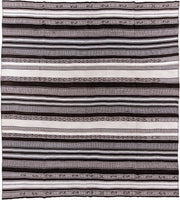 12' x 13' one-of-a-kind handmade antique Flatweave oversize rug. Color palette: ivory, charcoal, brown, taupe, gray, black