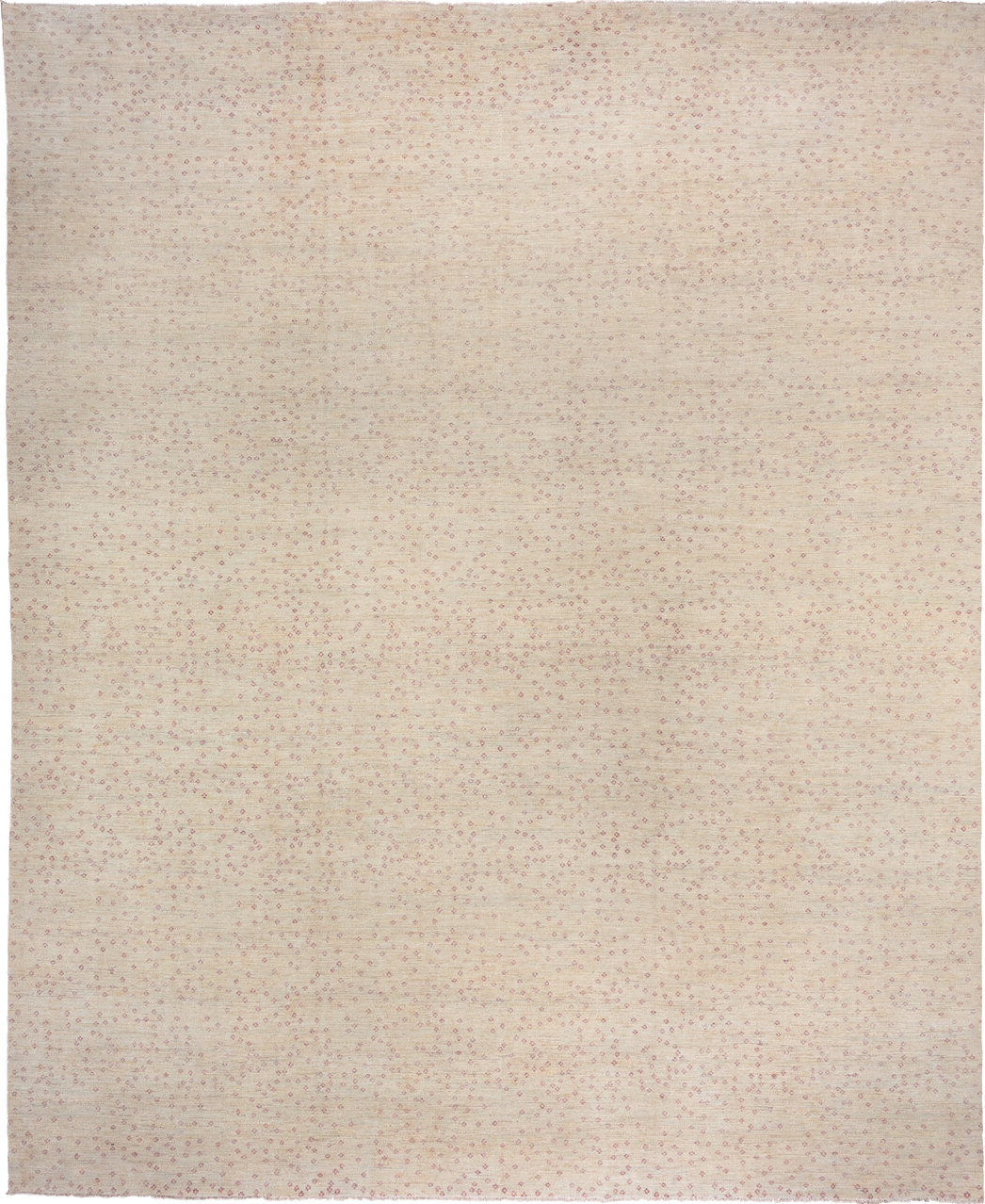 14' x 16' one-of-a-kind handmade vintage Contemporary oversize rug. Color palette: brown, gray, light gray, off-white