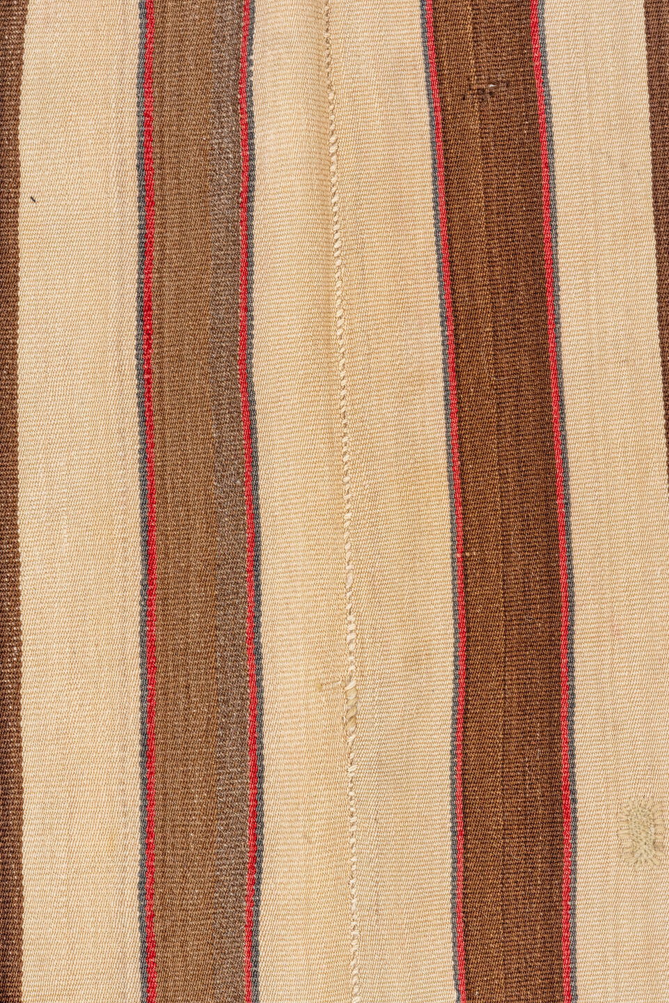 5' x 8' one-of-a-kind handmade vintage Kilim medium size rug. Color palette: ivory, brown, charcoal, rust, taupe, gray