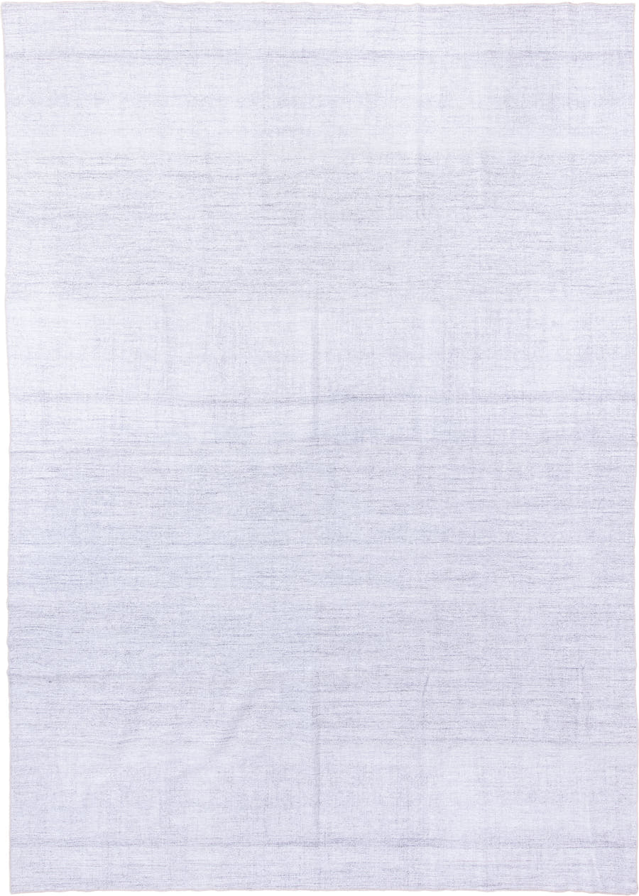 10' x 14' one-of-a-kind handmade antique Kilim large size rug. Color palette: ivory, cream, pale lavender, silver, purple