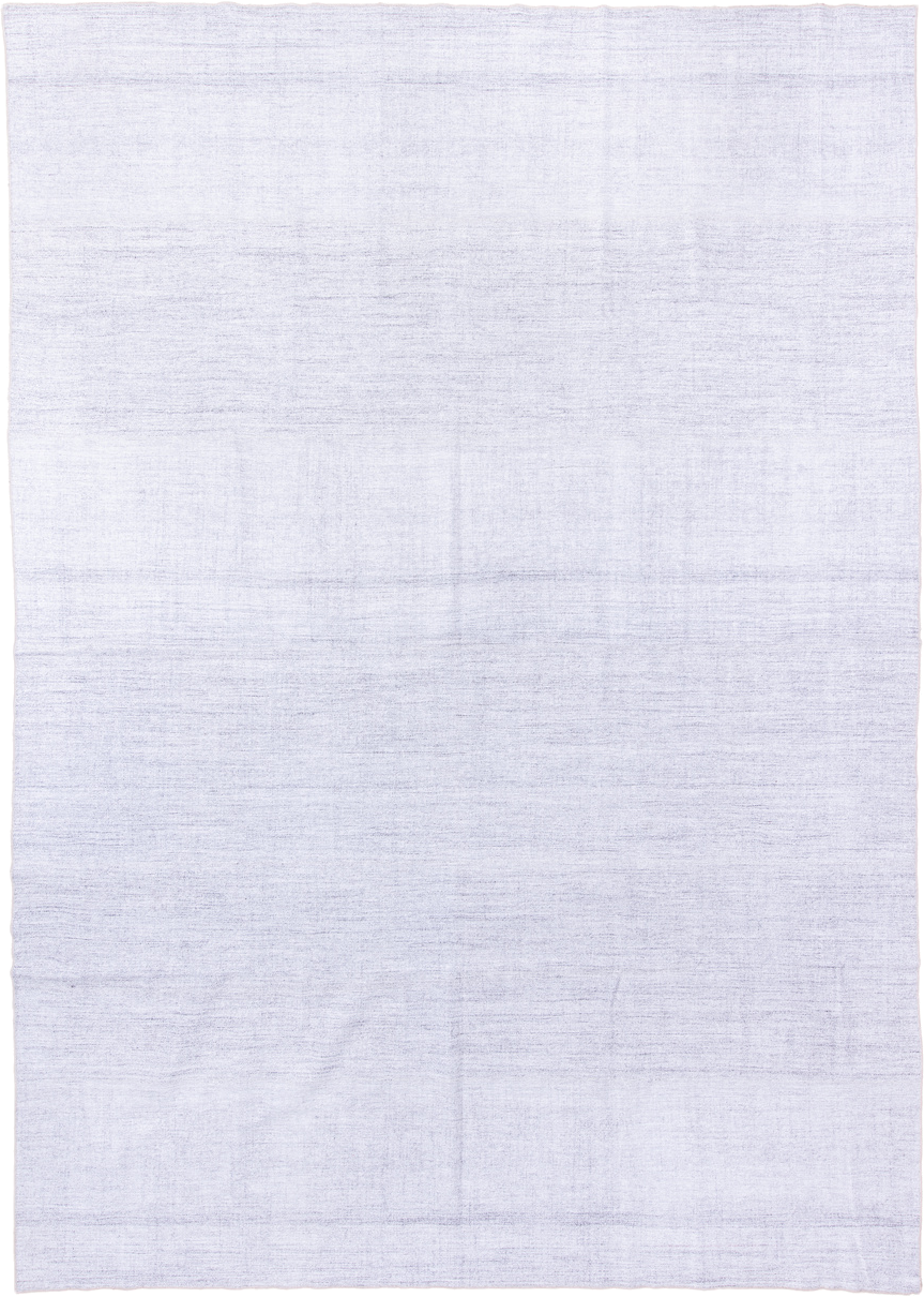 10' x 14' one-of-a-kind handmade antique Kilim large size rug. Color palette: ivory, cream, pale lavender, silver, purple