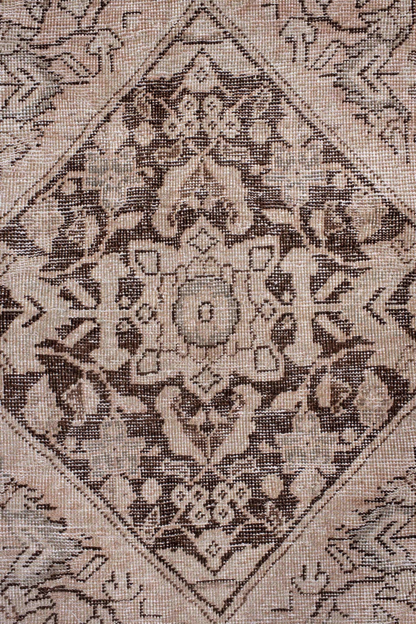 8' x 12' one-of-a-kind handmade antique Mahal large size rug. Color palette: ivory, taupe, charcoal, beige, blush, sand