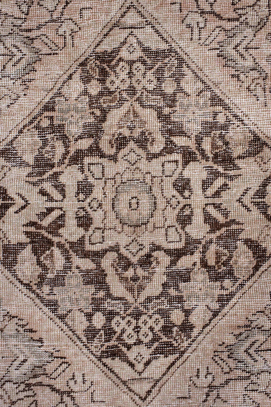 8' x 12' one-of-a-kind handmade antique Mahal large size rug. Color palette: ivory, taupe, charcoal, beige, blush, sand