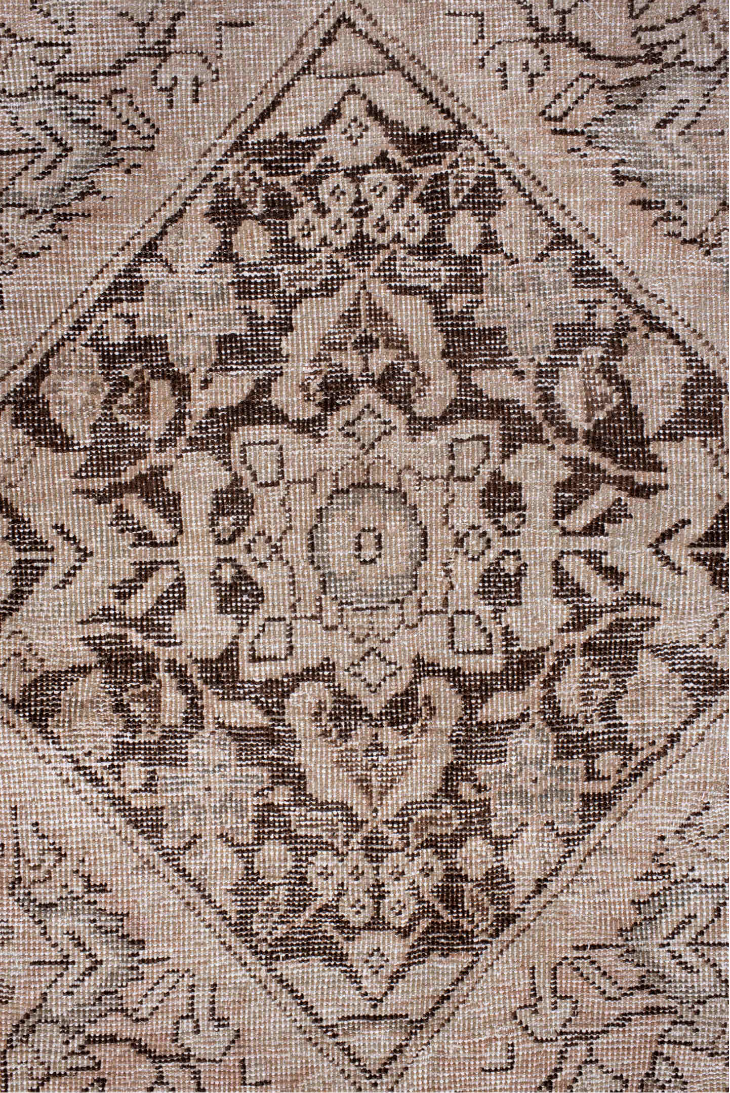8' x 12' one-of-a-kind handmade antique Mahal large size rug. Color palette: ivory, taupe, charcoal, beige, blush, sand