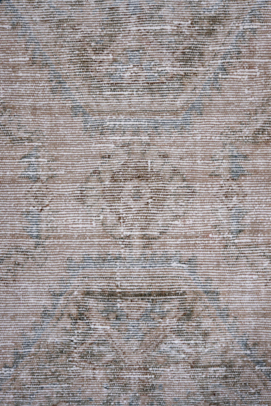3' x 12' one-of-a-kind handmade antique Malayer runner rug. Color palette: taupe, ivory, pale blue, beige, stone, gray