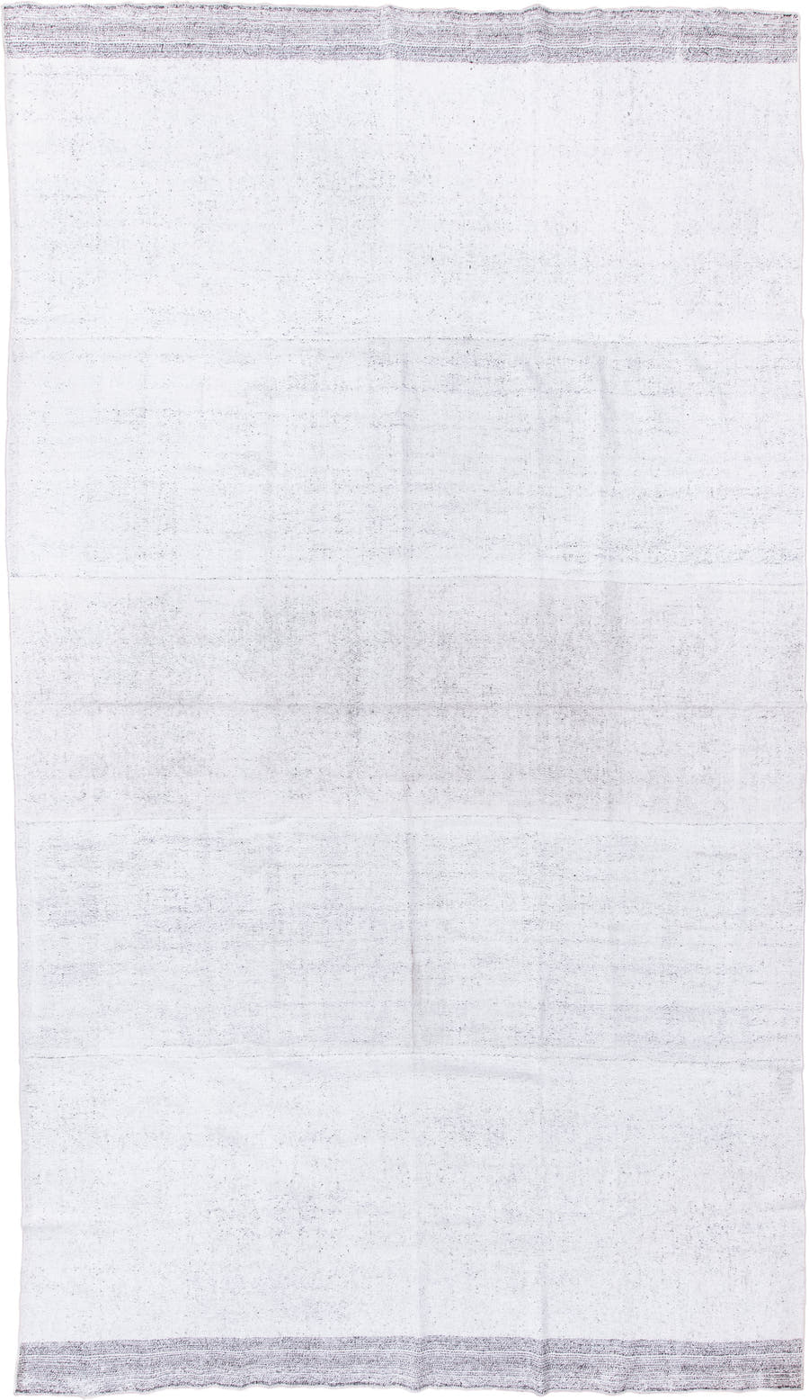 8' x 15' one-of-a-kind handmade antique Flatweave rug. Color palette: ivory, cream, taupe, light gray, beige, gray