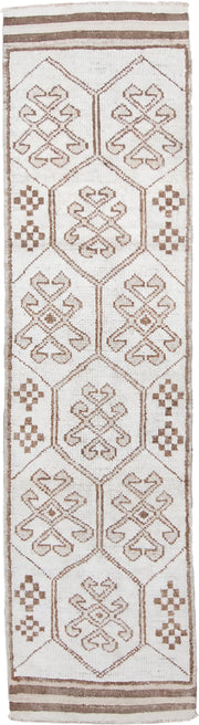 5' x 8' one-of-a-kind handmade vintage Kilim medium size rug. Color palette: ivory, taupe, brown, beige, gray