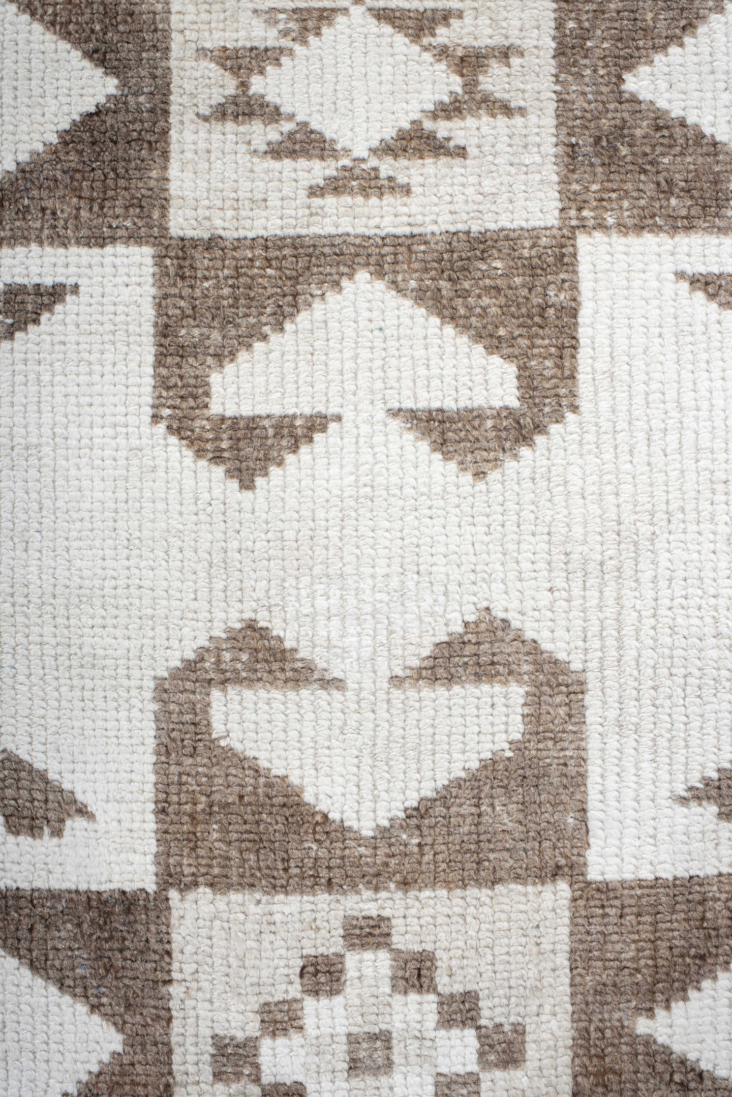 3' x 11' one-of-a-kind handmade vintage Kars runner rug. Color palette: ivory, taupe, beige, gray