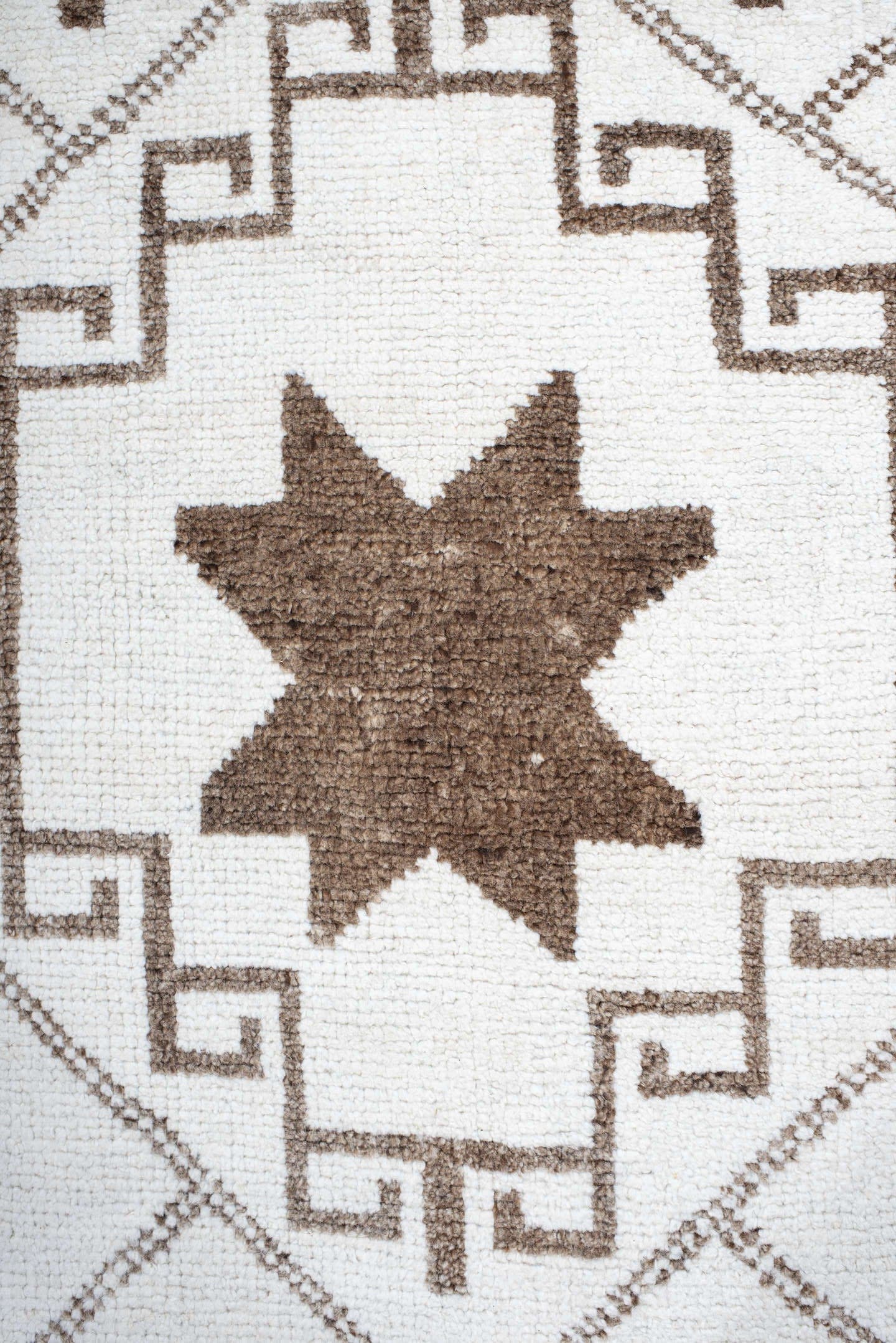 3' x 11' one-of-a-kind handmade vintage Kars runner rug. Color palette: ivory, taupe, brown, beige, gray