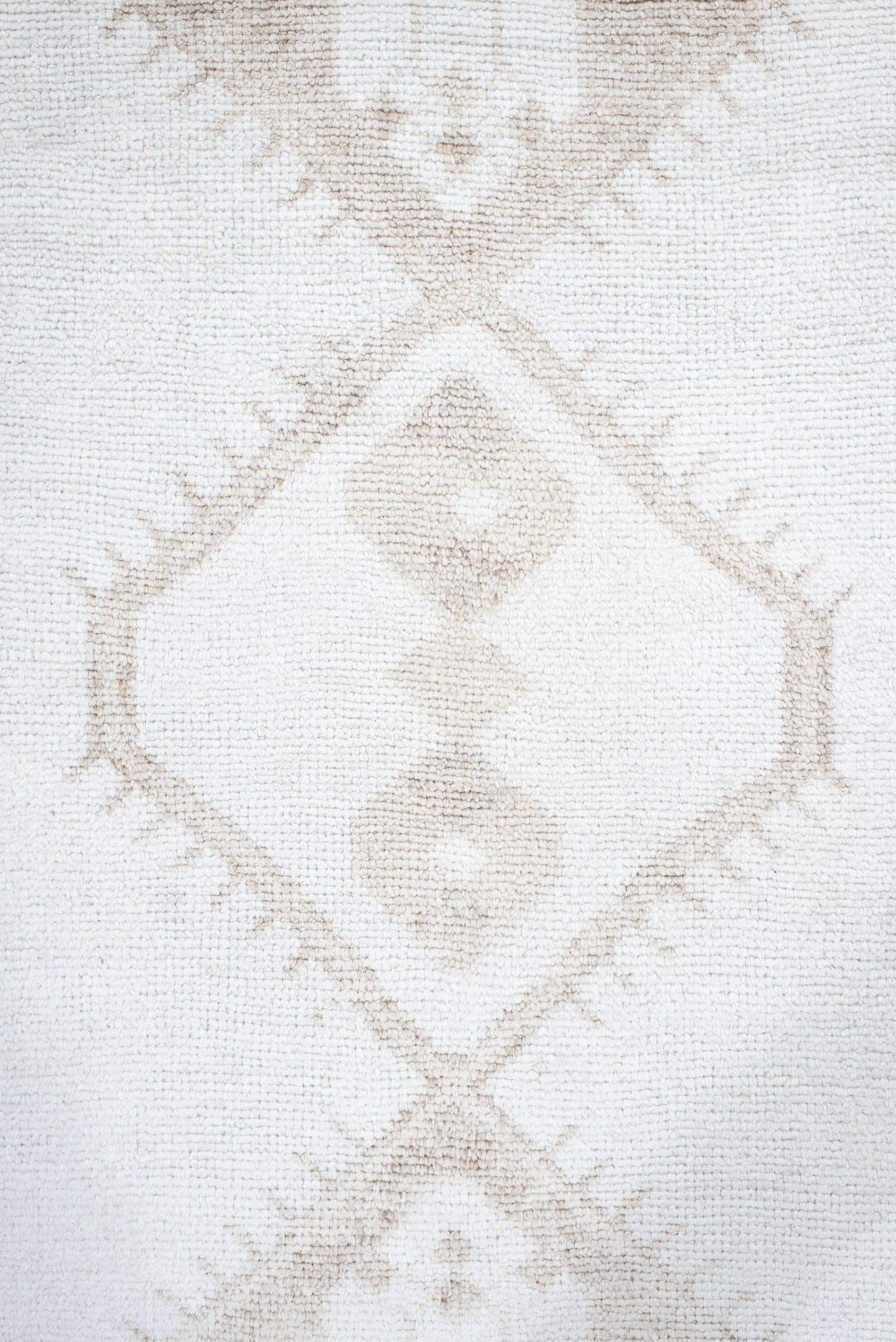 4' x 11' one-of-a-kind handmade vintage Kars runner rug. Color palette: ivory, beige, taupe, camel, gray
