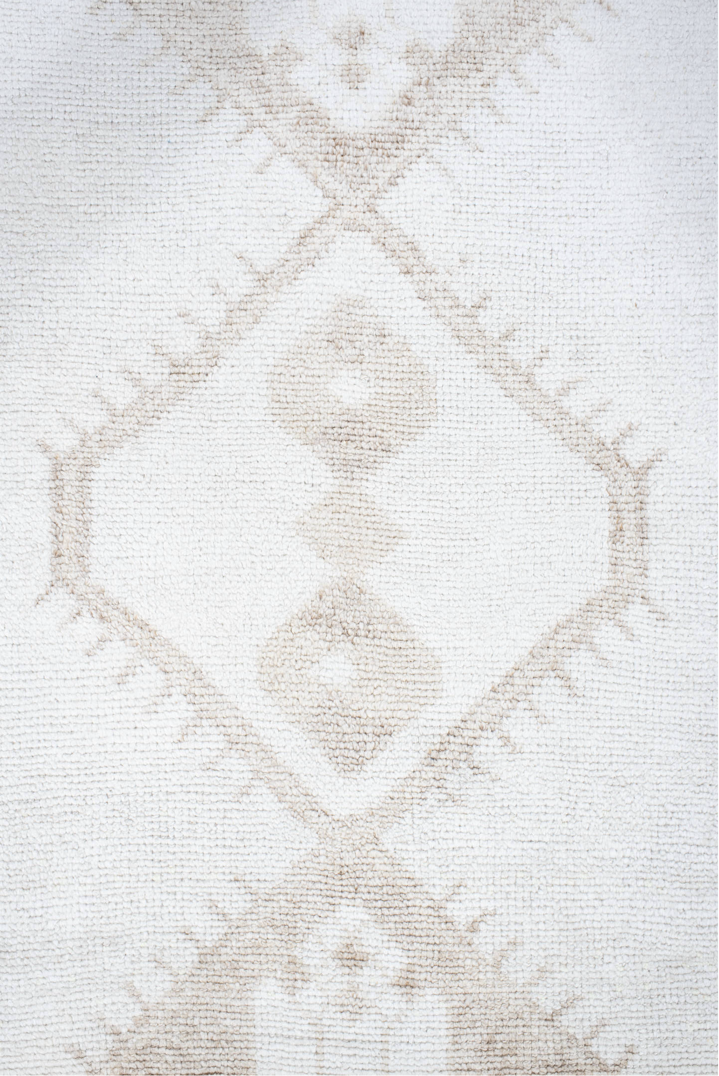 4' x 11' one-of-a-kind handmade vintage Kars runner rug. Color palette: ivory, beige, taupe, camel, gray