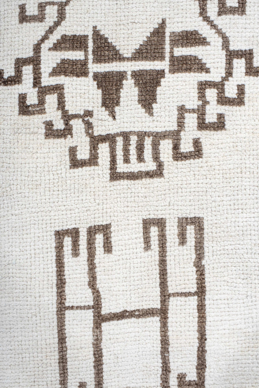 3' x 12' one-of-a-kind handmade vintage Kars runner rug. Color palette: ivory, taupe, brown, beige, gray