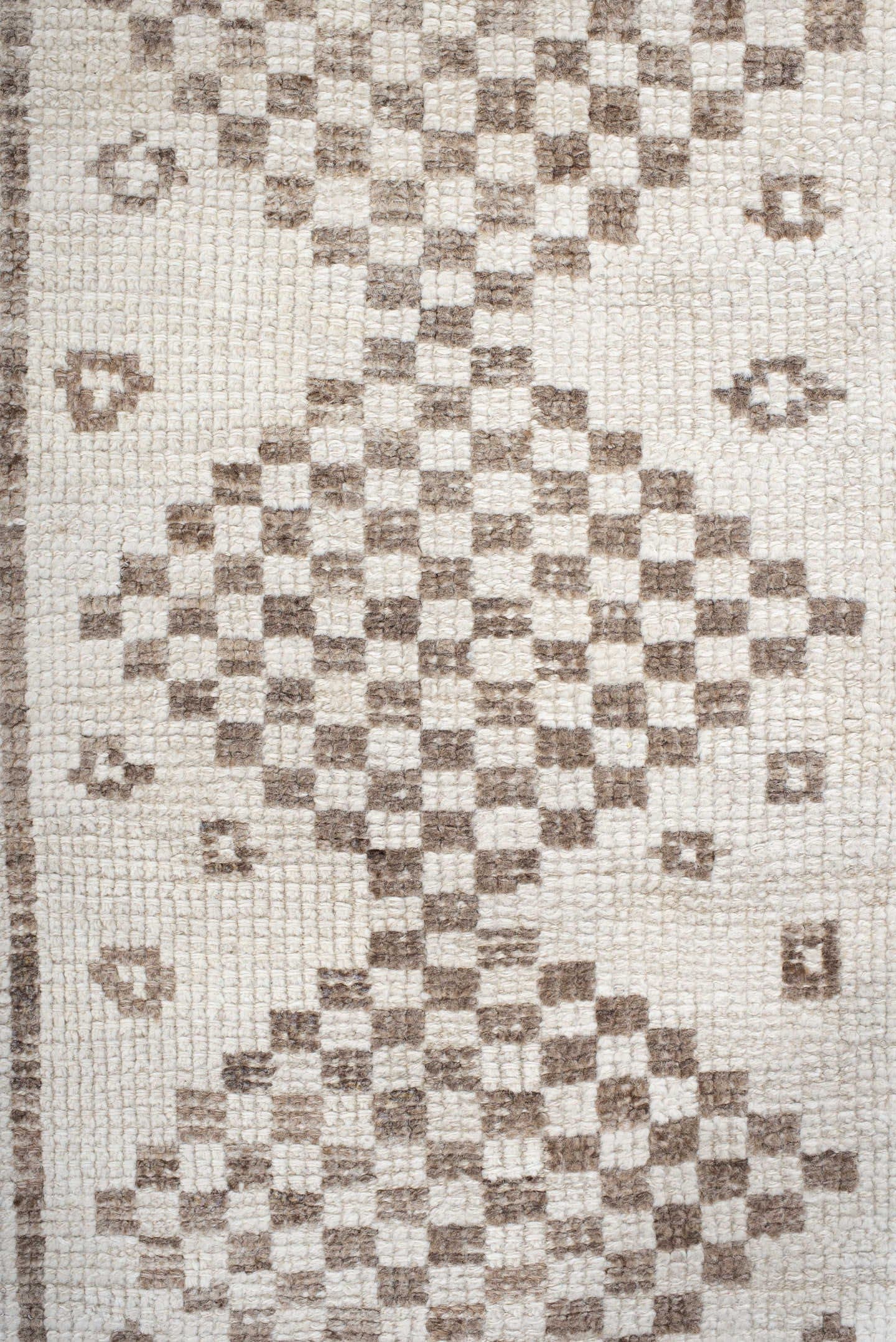 2' x 15' one-of-a-kind handmade vintage Kars runner rug. Color palette: ivory, taupe, beige, sand, gray