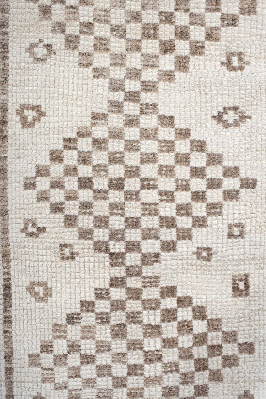 2' x 15' one-of-a-kind handmade vintage Kars runner rug. Color palette: ivory, taupe, beige, sand, gray