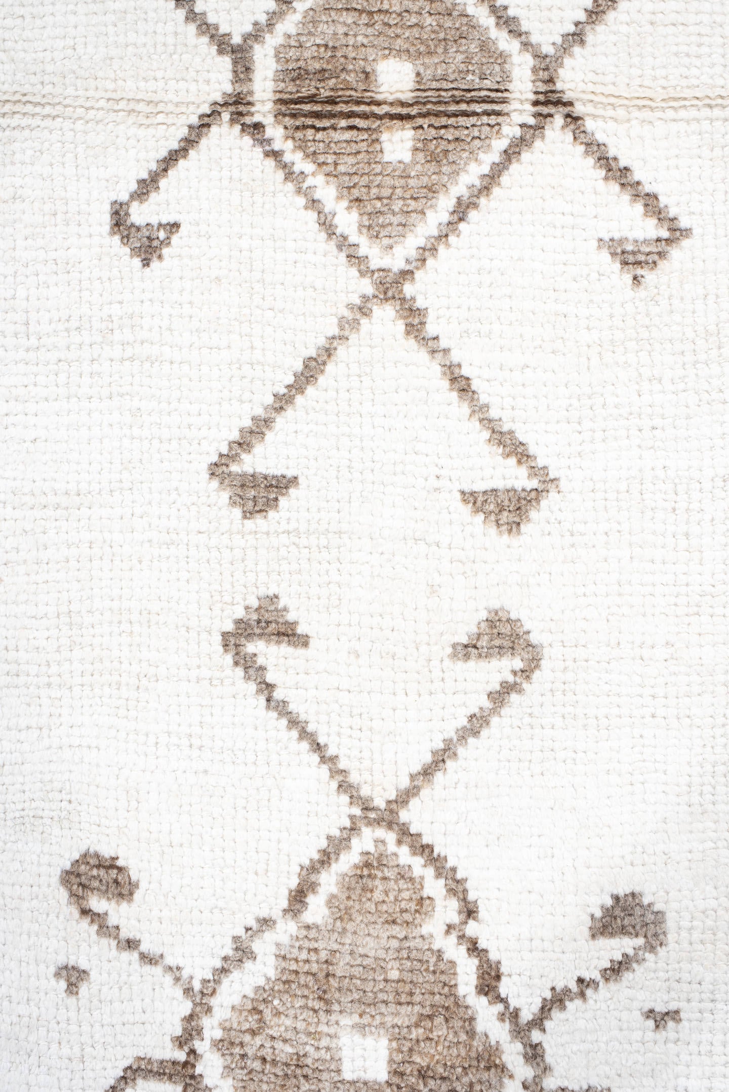 3' x 11' one-of-a-kind handmade vintage Kars runner rug. Color palette: ivory, taupe, camel, beige, gray