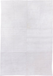11' x 17' one-of-a-kind handmade antique Flatweave oversize rug. Color palette: ivory, cream, taupe, beige, gray