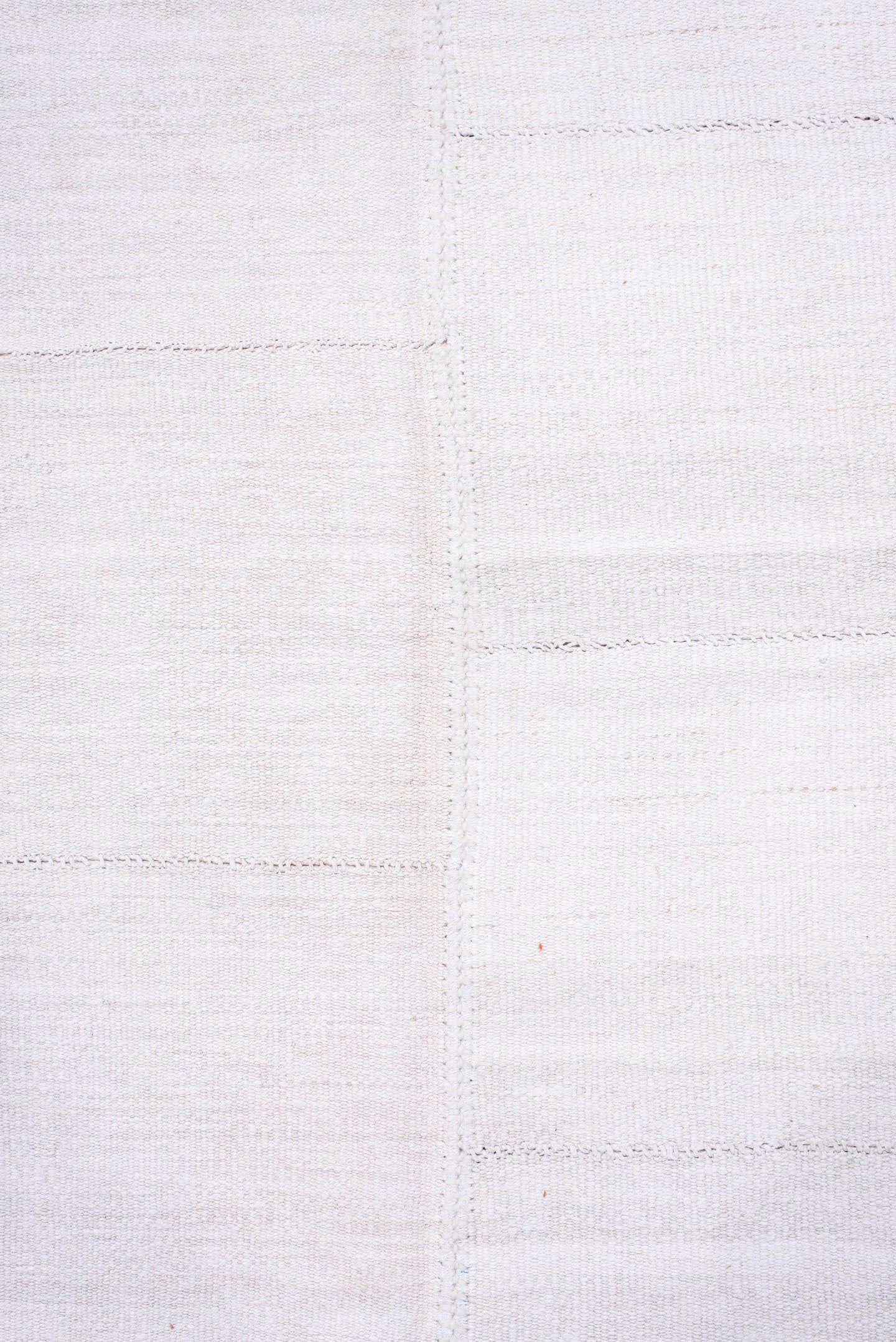 11' x 17' one-of-a-kind handmade antique Flatweave oversize rug. Color palette: ivory, cream, taupe, beige, gray