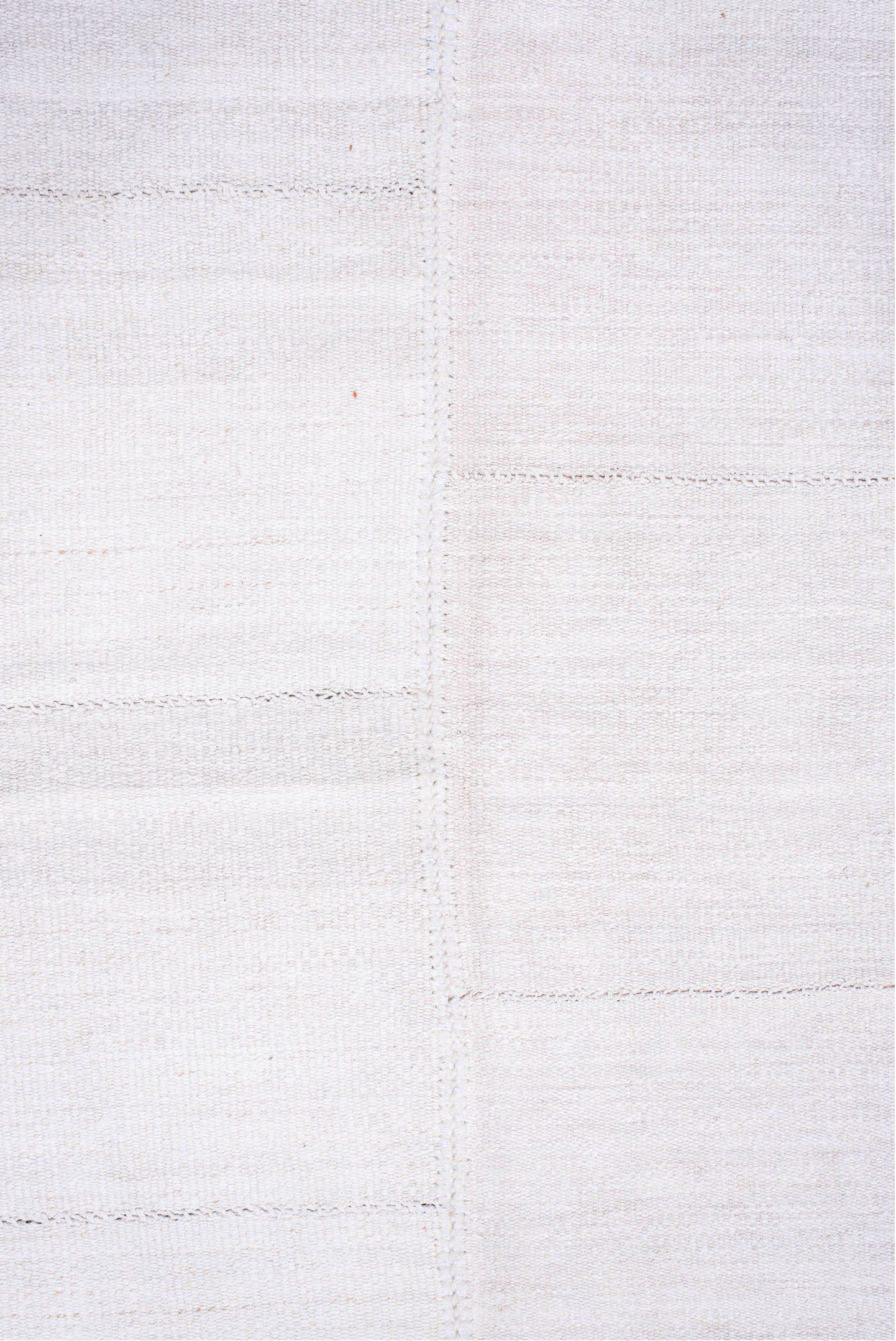 11' x 17' one-of-a-kind handmade antique Flatweave oversize rug. Color palette: ivory, cream, taupe, beige, gray