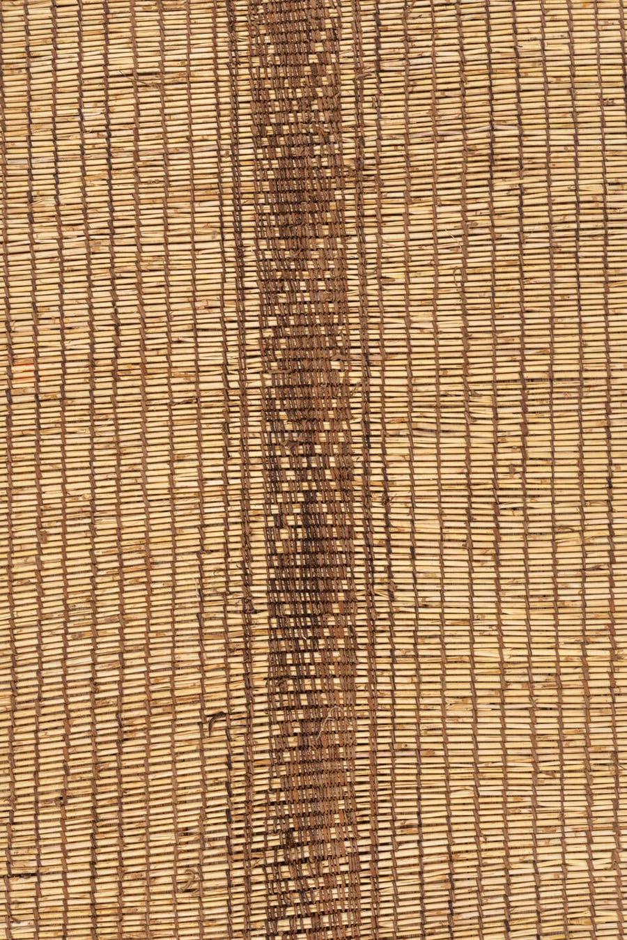 7' x 15' one-of-a-kind handmade vintage Tuareg rug. Color palette: camel, brown, tan, taupe, charcoal, beige, gray, black