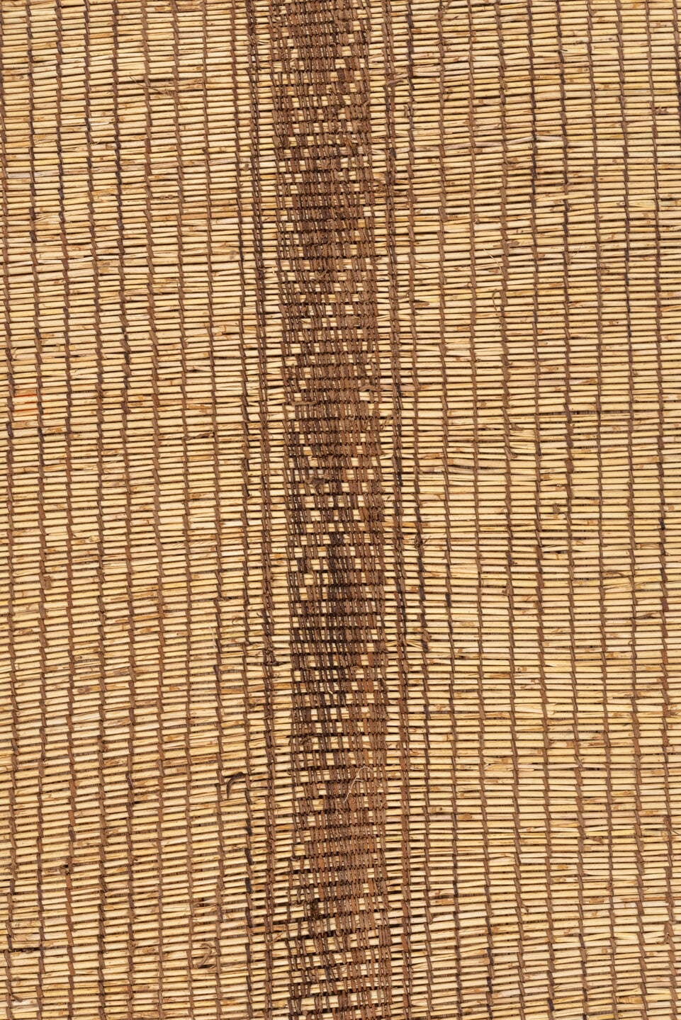 7' x 15' one-of-a-kind handmade vintage Tuareg rug. Color palette: camel, brown, tan, taupe, charcoal, beige, gray, black