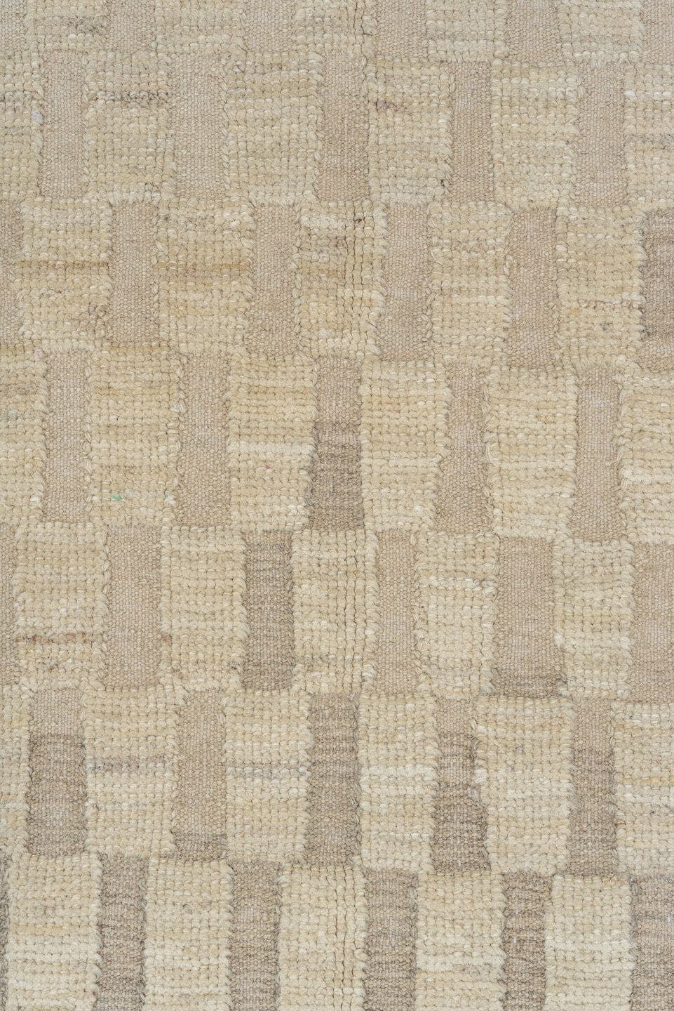 3' x 9' one-of-a-kind handmade vintage Tulu runner rug. Color palette: ivory, cream, beige, taupe, gray