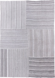 11' x 16' one-of-a-kind handmade antique Flatweave oversize rug. Color palette: ivory, charcoal, gray, black