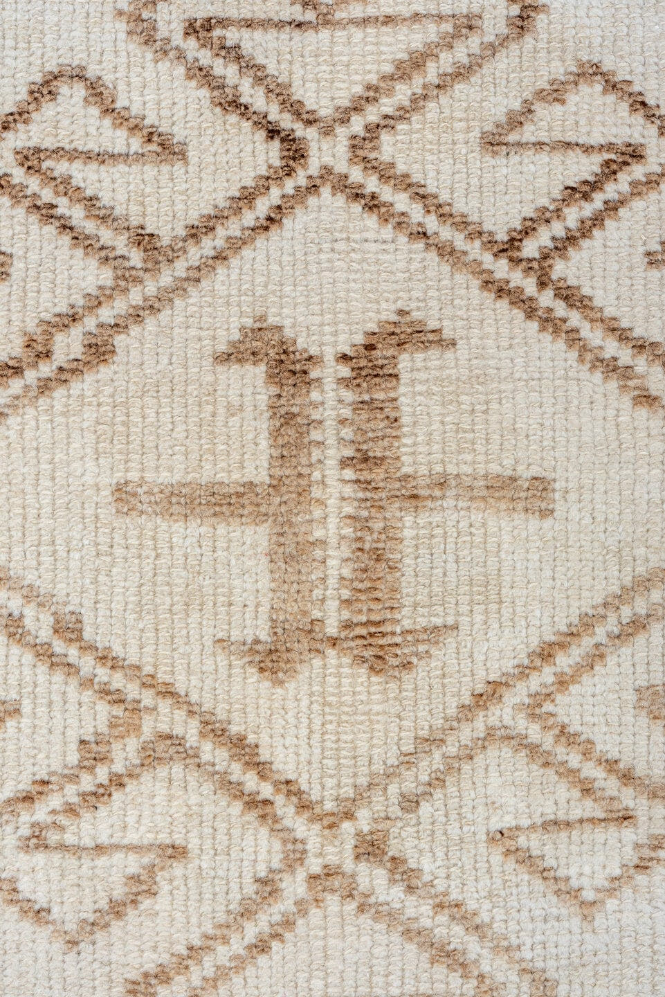 3' x 9' one-of-a-kind handmade vintage Kars runner rug. Color palette: ivory, taupe, camel, beige, gray