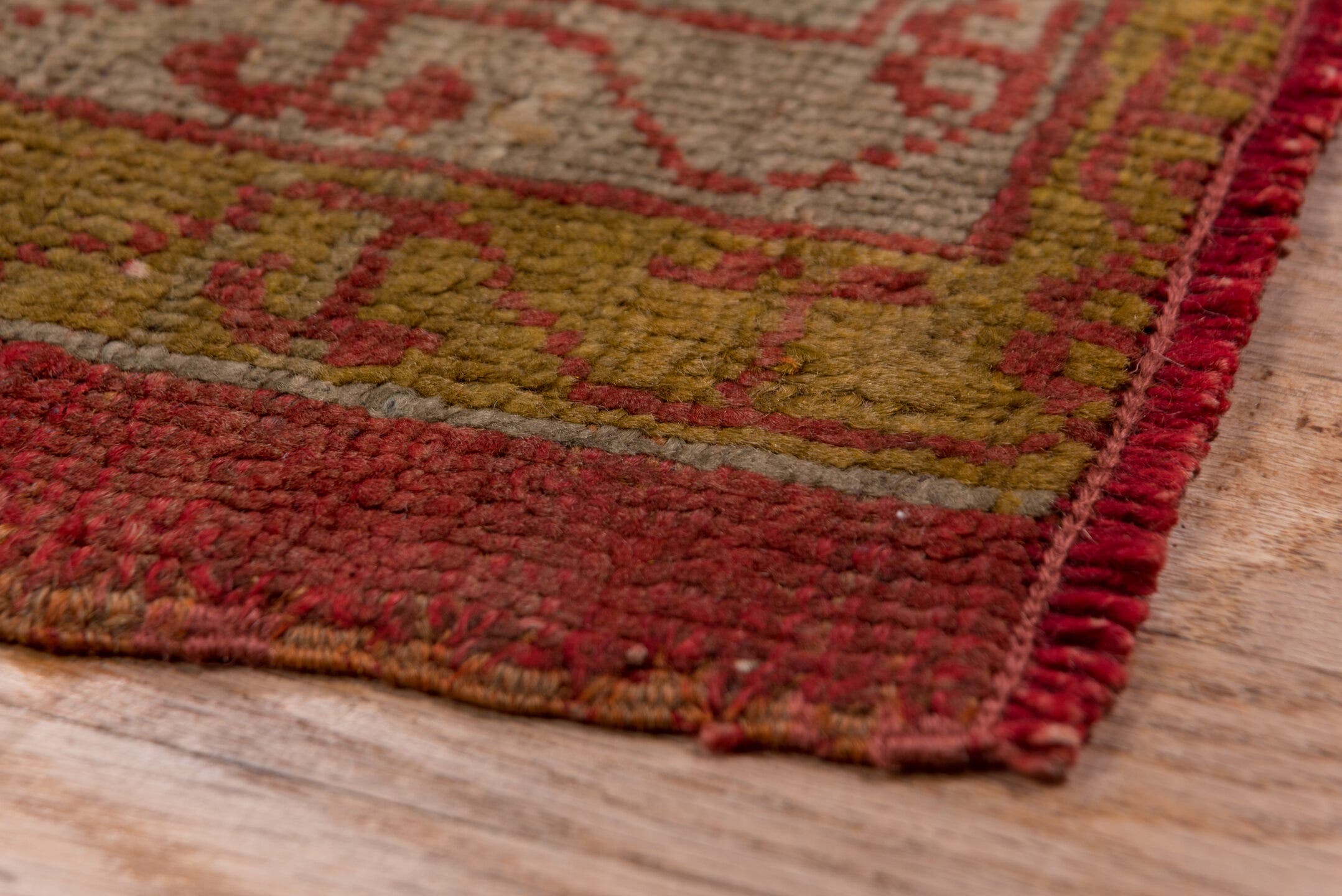 10' x 15' one-of-a-kind handmade vintage Oushak rug. Color palette: coral, rose, beige, gold, terra cotta, camel, rust