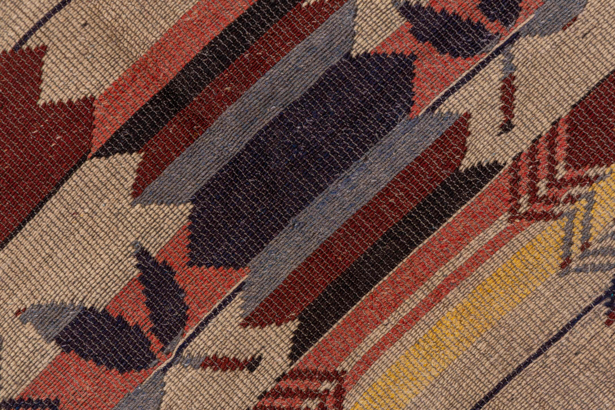 7' x 8' one-of-a-kind handmade vintage Kilim rug. Color palette: rust, ivory, charcoal, slate, rose, gold, taupe, terracotta