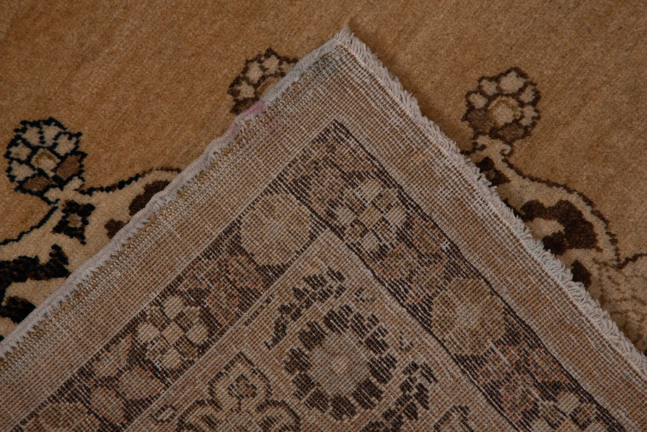 4' x 6' one-of-a-kind handmade antique Tabriz small size rug. Color palette: camel, brown, ivory, walnut, taupe, charcoal