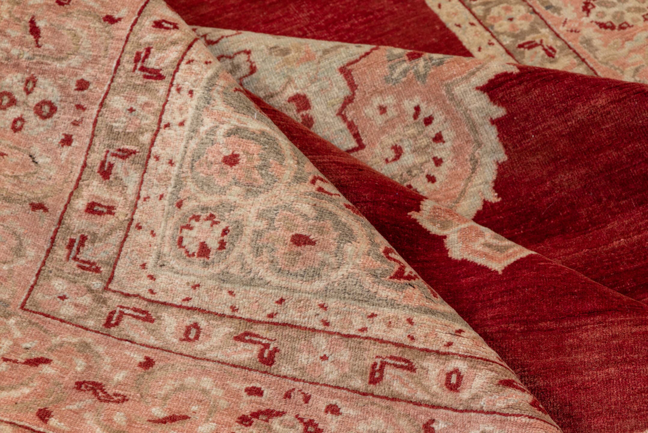4' x 6' one-of-a-kind handmade vintage Sivas small size rug. Color palette: red, blush, ivory, rose, taupe, burgundy, pink