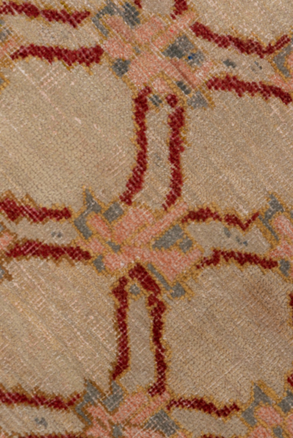 6' x 9' one-of-a-kind handmade vintage Konya medium size rug. Color palette: camel, rust, blush, pale_blue, beige